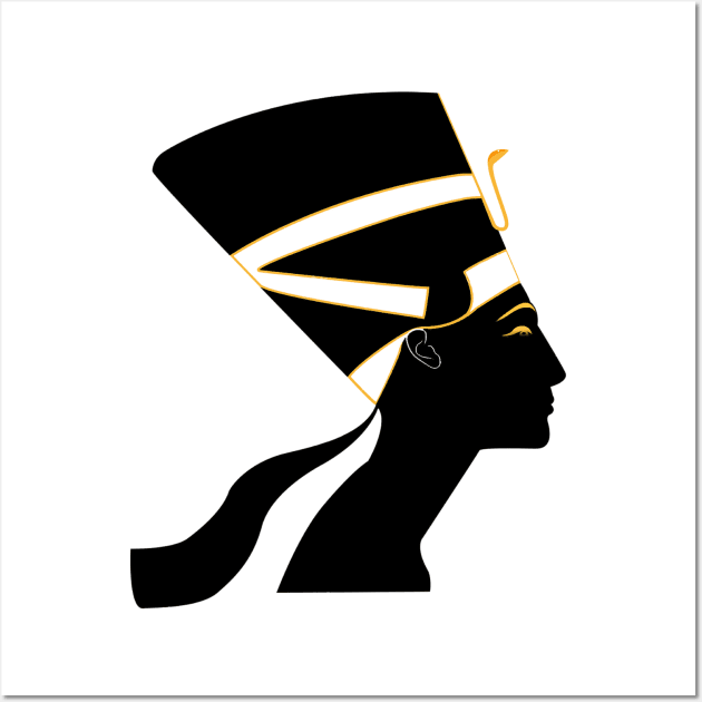 Gold & Black Nefertiti Wall Art by CRWPROD